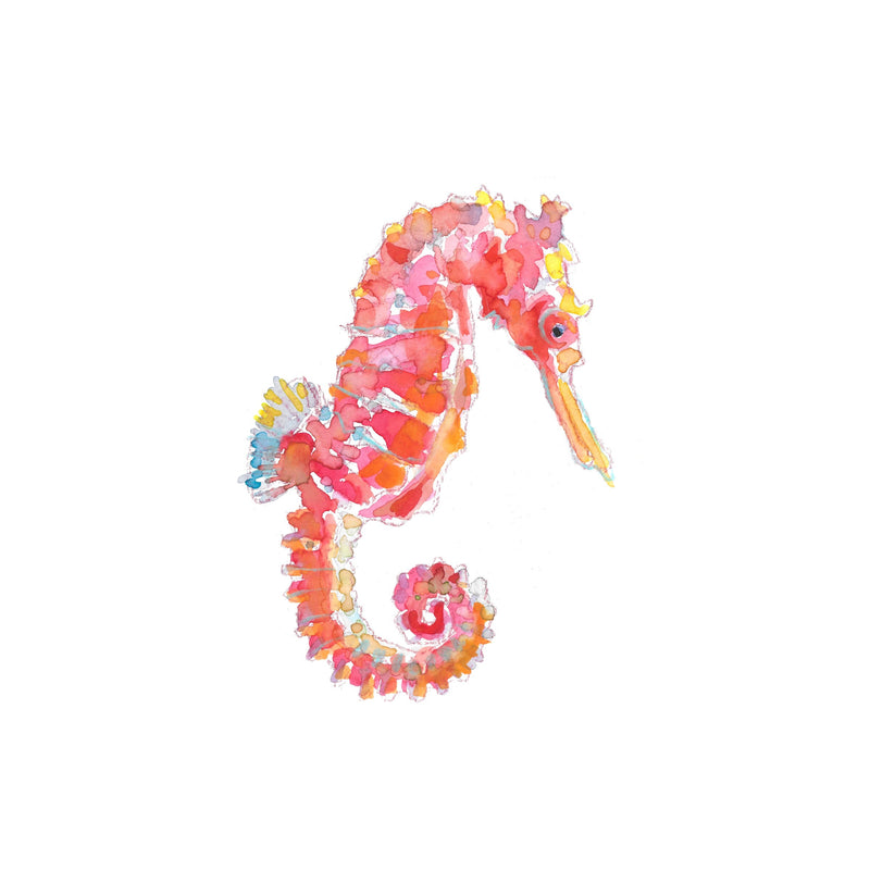 Red Seahorse – Lauren Duncan Art