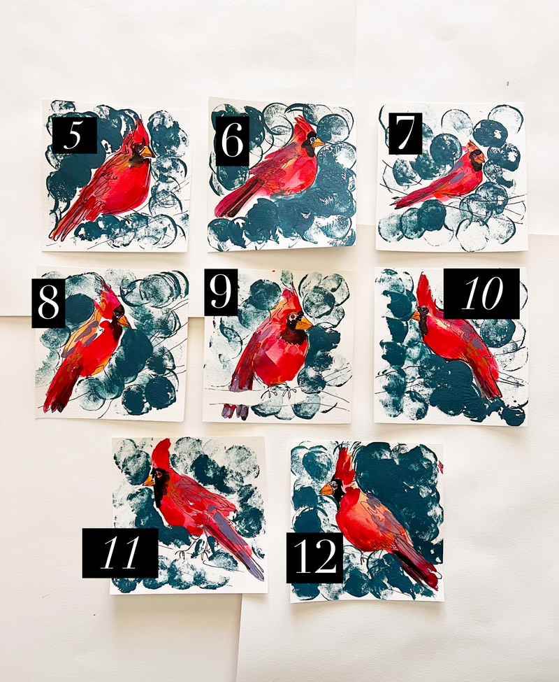 Red Bird Watercolor Studies