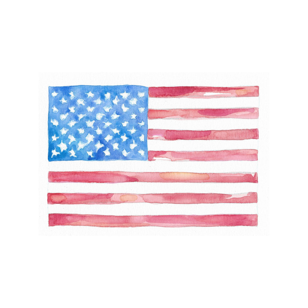 American Flag Watercolor T
