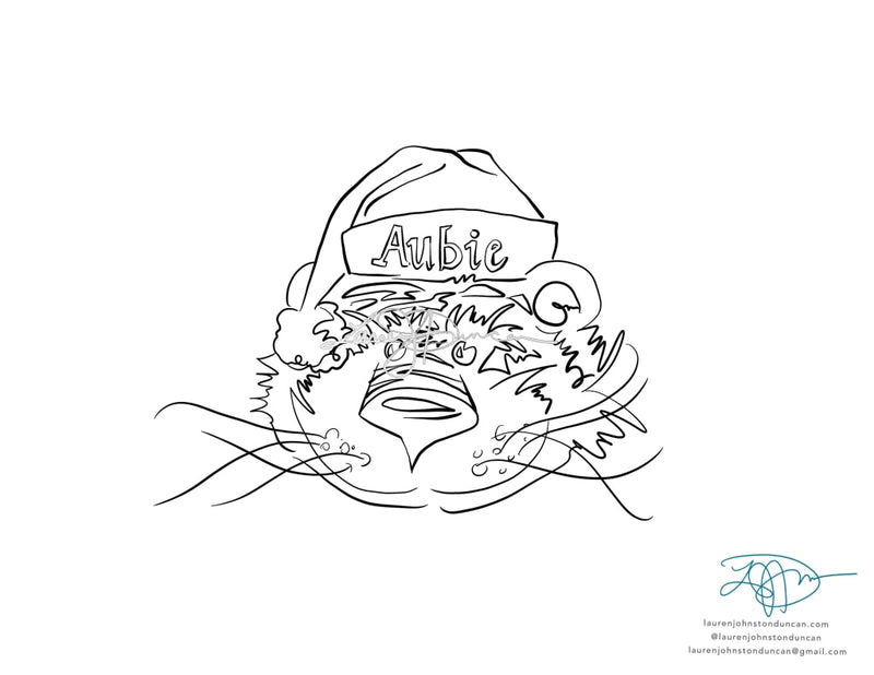 Aubie Clause Coloring Sheets