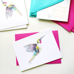 Watercolor Hummingbird Cards in Pink