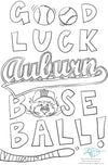 FREE DOWNLOAD Baseball Aubie Coloring Sheets!