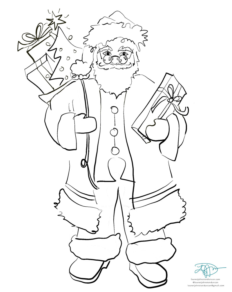 Santa FREE coloring sheets!