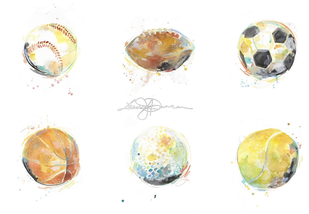 Watercolor Sports Series || Baseball
